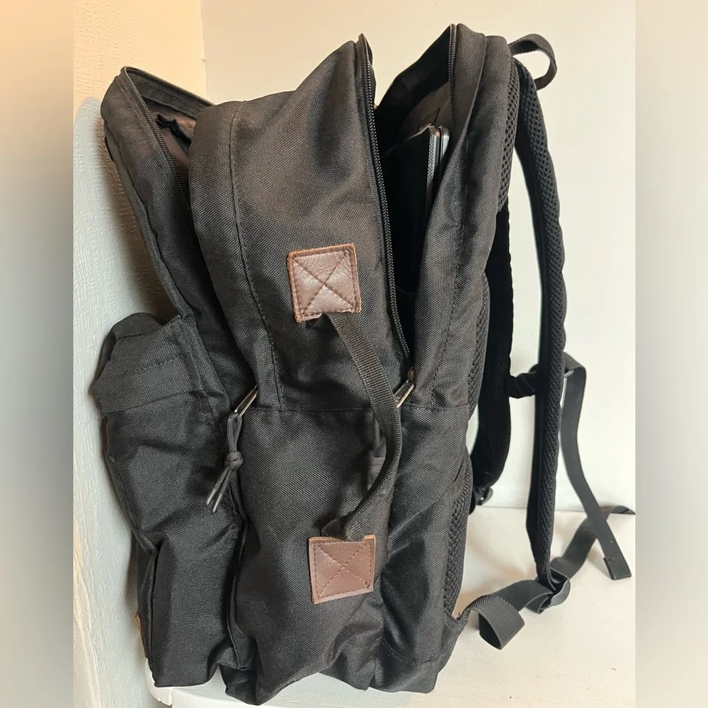 Brixton Canvas Tactical Black and Tan Backpack Full Sized Adjustable Briefcase